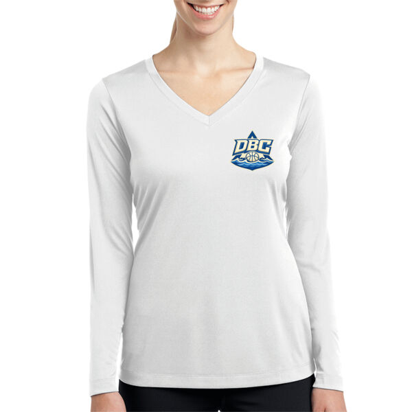 Delta Basketball Ladies Long Sleeve PosiCharge Competitor V Neck Tee Thumbnail